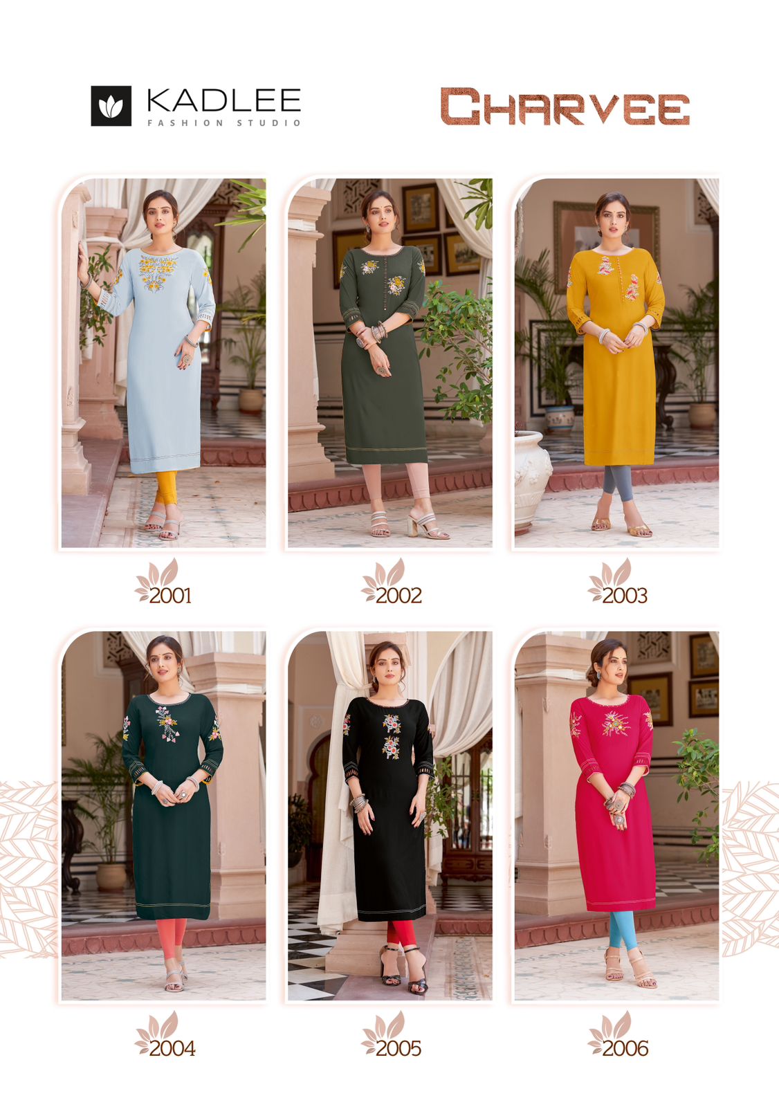 Kadlee Charvee Rayon Embroidery Kurtis Catalog
